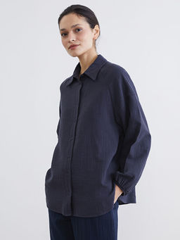 Dokulu Oversize M?slin Kad?n G?mlek Tunik