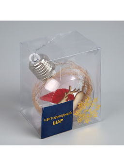 Ёлочный шар Олень, d=8 см, 1 LED, от батареек, свечение тёплое белое - Luazon lighting фото 12