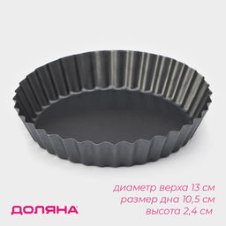 Форма для выпечки Доляна Жаклин, d=13 см, разъёмная, антипригарное покрытие, чёрная