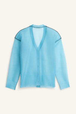 CHAQUETA PUNTO SEMITRANSPARENTE LIMITED EDITION / Azul agua - Zara фото 7