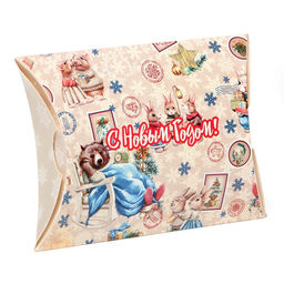 Цена за 10 шт. Коробка складная, подарочная новогодняя «С Новым годом» 19×14×4 см