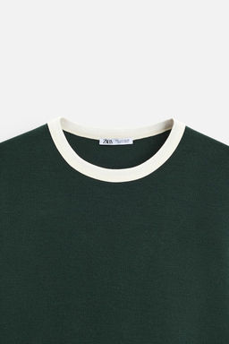 BASIC CONTRAST RIB T-SHIRT - Zara фото 24