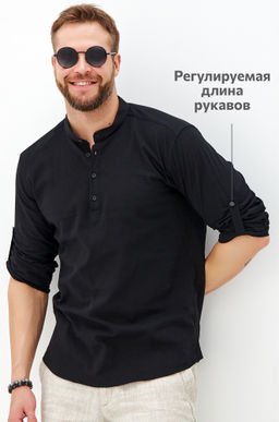 Мужская рубашка с воротником стойка Happyfox