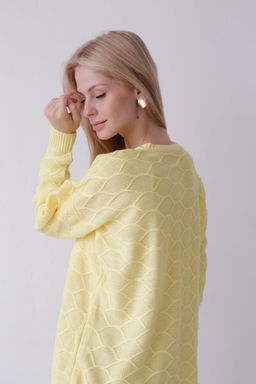 Джемпер удлиненный лимонный с шерстью альпака - Martichelli фото 18