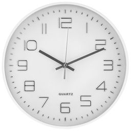 Часы настенные Олива д29х4,2см, мягкий ход, циферблат белый, цифры-серебро, пластм. белый, в коробке (Китай)