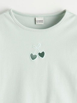 K?z ?ocuk Nak??l? Bisiklet Yaka Ti??rt