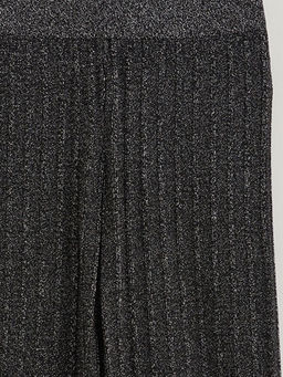 Beli Lastikli Parlak G?r?n?ml? Kad?n Triko Pantolon