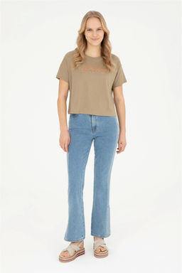 Женская футболка цвета хаки - U.s. polo assn фото 4