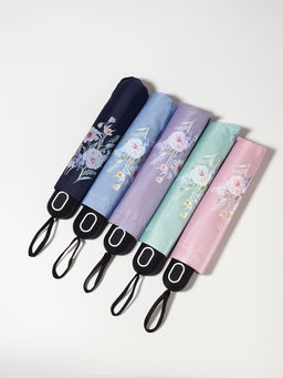 Зонт механический Букеты, эпонж, 4 сложения, 8 спиц, R=48/55 см, d=96 см, МИКС