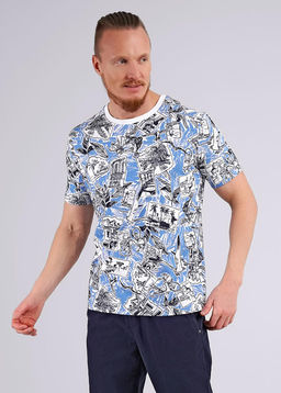 CLE Футболка муж. 542371/24кдн maxi джинсовый/т.синий