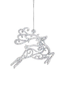 Цена за 2 шт. Ёлочная игрушка Зимнее волшебство. Олень в прыжке - магия, 1312 см, прозрачный фото 7