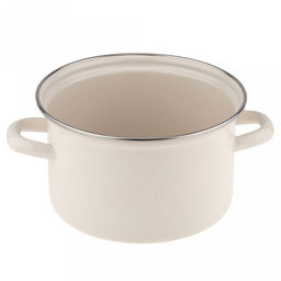 Жемчужная Кастрюля эмалированная 2,0л, форма цилиндрическая, металлическая крышка, без рисунка (Россия) - Домашняя мода фото 3