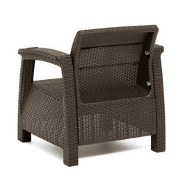 Набор садовой мебели «Ротанг», 2 кресла, стол, цвет мокко