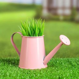 Цена за 2 шт. Кашпо Лейка, 200 мл, металл, розовое