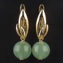 Серьги из Авантюрина зеленого