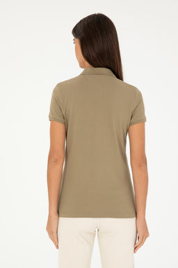 Женская базовая футболка цвета хаки - U.s. polo assn фото 5