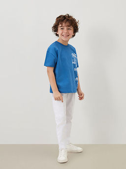 Bask?l? Erkek ?ocuk Ti??rt ve Pantolon 2li