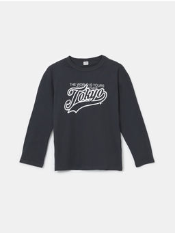 Bisiklet Yaka Tokyo Bask?l? Erkek ?ocuk Ti??rt