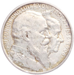 2 марки 1906 года Германия (Баден) 50 лет свадьбе Фридриха I и Луизы Прусской