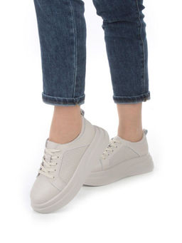 05-PDE36-2 BEIGE Кроссовки женские (натуральная кожа)