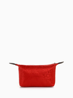 Цена за 2 шт. Косметичка на молнии простая, маленькая, с рисунком Надписи, красная - Simaland фото 2