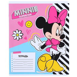 Цена за 10 шт. Тетрадь 12 листов, 5 видов МИКС, линейка, мелованная бумага, Минни Маус - Disney фото 12