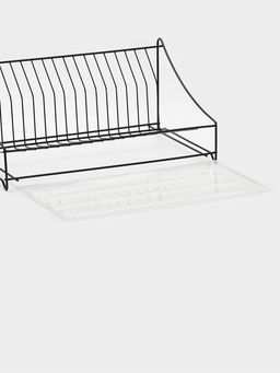 Сушилка для тарелок с поддоном 38*17,5*23,5 см, цвет черный