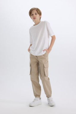 Erkek Cocuk Kargo Cepli Beli Bagc?kl? Lastikli Paca Jogger Paca Gabardin Pantolon