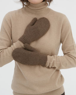 Варежки из 100% пуха яка UL коричневые