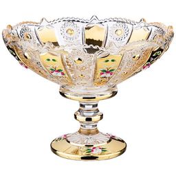 КОНФЕТНИЦА LEFARD GOLD GLASS 19,5*19,5 СМ. ВЫСОТА=15 СМ.