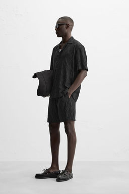 GEOMETRIC PRINT JACQUARD BERMUDA SHORTS - Zara фото 14