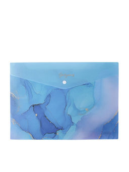 Цена за 12 шт. Папка-конверт на кнопке формат А4 180мкр блестящая МИКС Мрамор  (штрихкод на штуке)