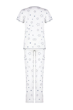 Trendyolmilla Beyaz Y?ld?z Desenli Orme Pijama Tak?m? THMSS24PT00371 фото 8