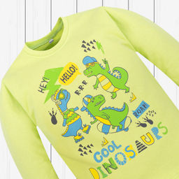 Пижама детская из футера салатовая дино