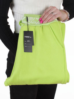 2611 LT. GREEN Штаны утепленные спортивные женские (85% хлопок, 10% полиэстер, 5% спандекс)