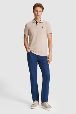 Erkek Ta_ Slim Fit Polo Yaka Basic Ti__rt - U.s. polo assn фото 4