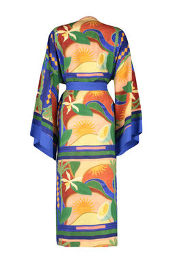 Soyut Desenli Dokuma Maxi Plaj Kusakl? Kimono&Kaftan TBESS24KM00024