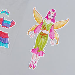 Цена за 2 шт. Наклейка пластик Одень куклу. Эльф и единорог 15х20 см - Simaland фото 3