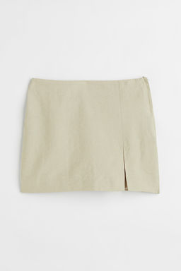 Falda corta en mezcla de lino