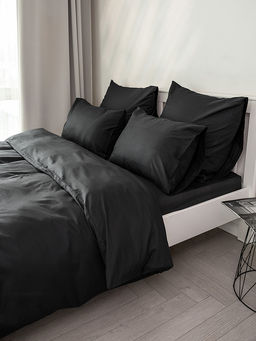 Наволочки сатин-страйп 50x70 (2шт) черный сатин