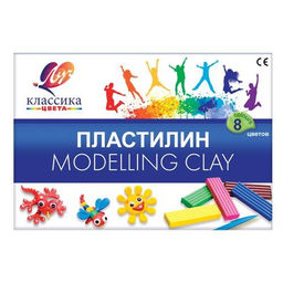 Пластилин Луч КЛАССИКА 8 цв. 160 г ассорти со стеком