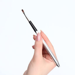 Цена за 2 шт. Кисть для макияжа, компактная, 17.5 см, чёрная, серебристая