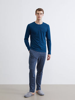 Standart Kal?p ?izgili Erkek Pijama Alt?