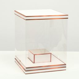 Коробка для цветов с вазой и PVC окнами складная, бронза, 23 х 30 х 23 см - UPAK LAND фото 2