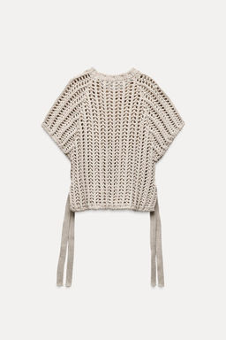 CHUNKY KNIT TOP WITH SIDE STRAPS - Zara фото 6