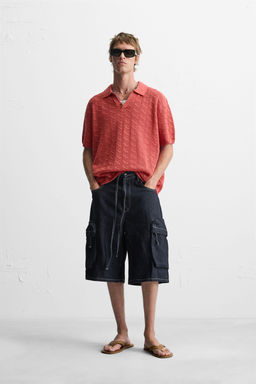 OPEN KNIT POLO SHIRT