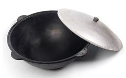 Казан 10,0 л чугунный Узбекский, круглое дно, с крышкой