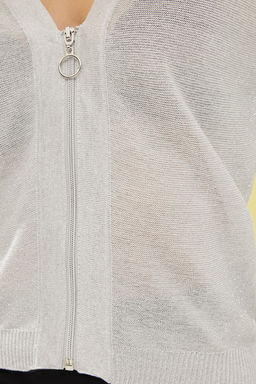 TRENDYOLMILLA Gumus Transparan Gorunumlu Simli Kalite Triko H?rka TWOSS24HI00008  фото 13