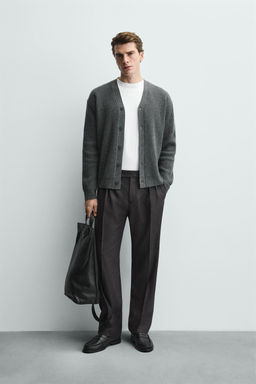 WOOL TEXTURED CARDIGAN - Zara фото 9