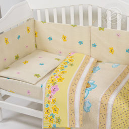 Баиньки Набор для новорожденных Баиньки/Борта:6шт; Подушка:1 шт-40*60; Наволочка(клапан):1шт.-40*60; Простыня на резинке:1шт.-120*60; Одеяло:1шт.-110*90; Пододеяльник:1шт.-110*90 Набор в кроватку (бязь) - Артпостелька фото 3